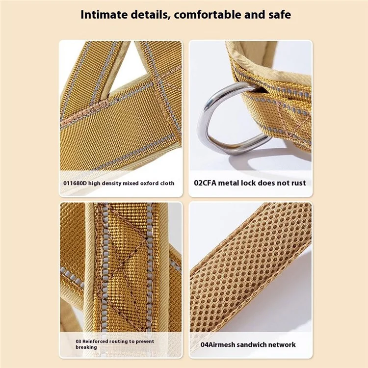 Tactical Pet Harness with Handle Oxford Fabric Military No Pull Dog Vest for Training Walking, Size M - Khaki