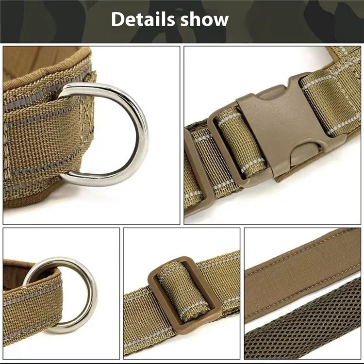 Tactical Pet Harness with Handle Oxford Fabric Military No Pull Dog Vest for Training Walking, Size M - Army Green