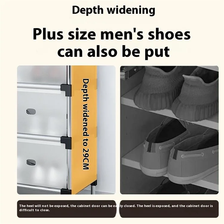 4 Tiers Transparent Dust Proof Shoe Rack Stackable Storage Organizer for Entryway, 66 x 29 x 77cm