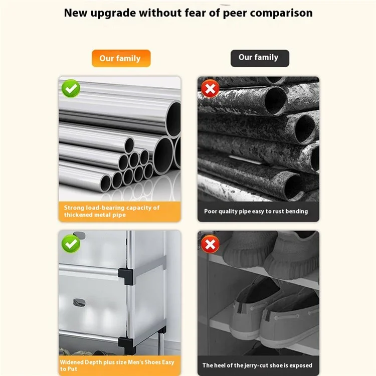 5 Tiers Transparent Dust Proof Shoe Rack Stackable Storage Organizer for Entryway, 66 x 29 x 94cm