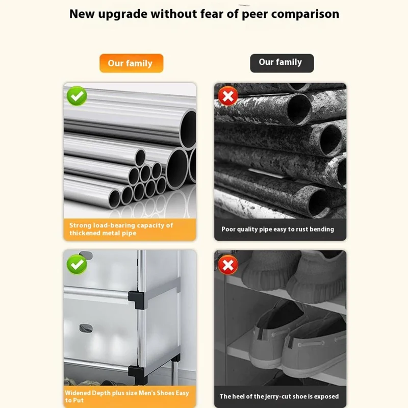 7 Tiers Transparent Dust Proof Shoe Rack Stackable Storage Organizer for Entryway, 66x29x127cm