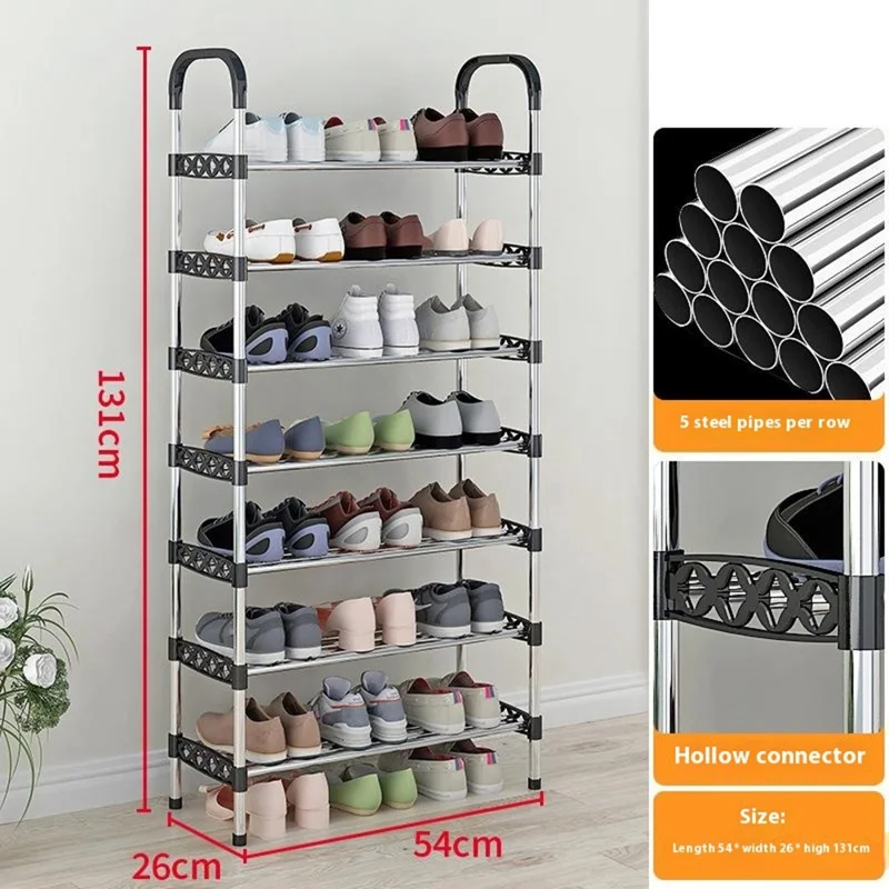 54x26x131cm 7-rij schoenenrek organizer voor thuis, gang, ruimtebesparend schoenenopbergrek