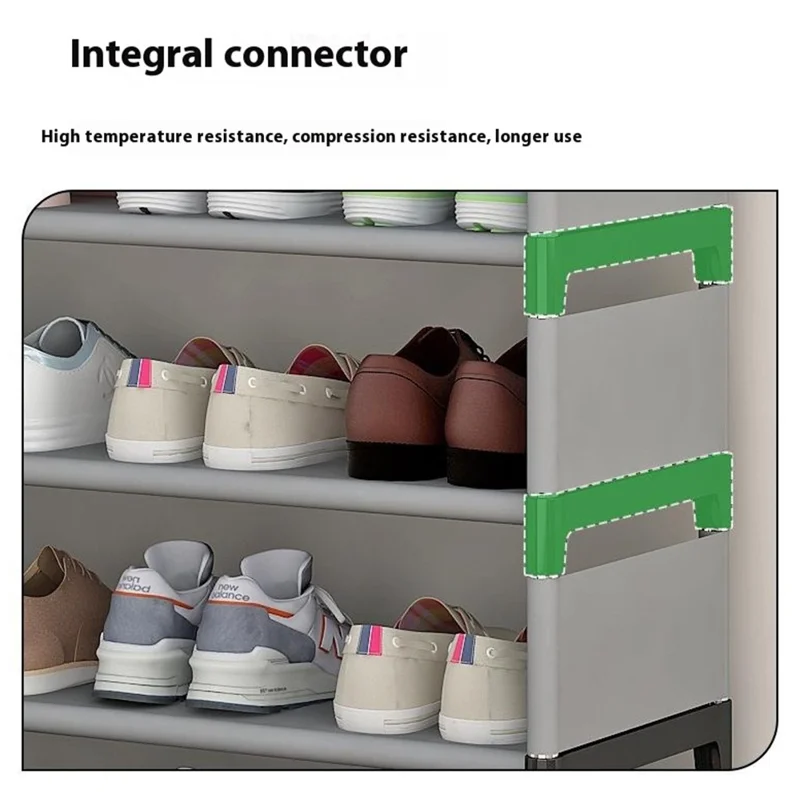 3 Layers Space Saving Shoe Rack Shoe Storage Organizer Shelf for Apartment Entryway, 54 x 26 x 38cm - Grey
