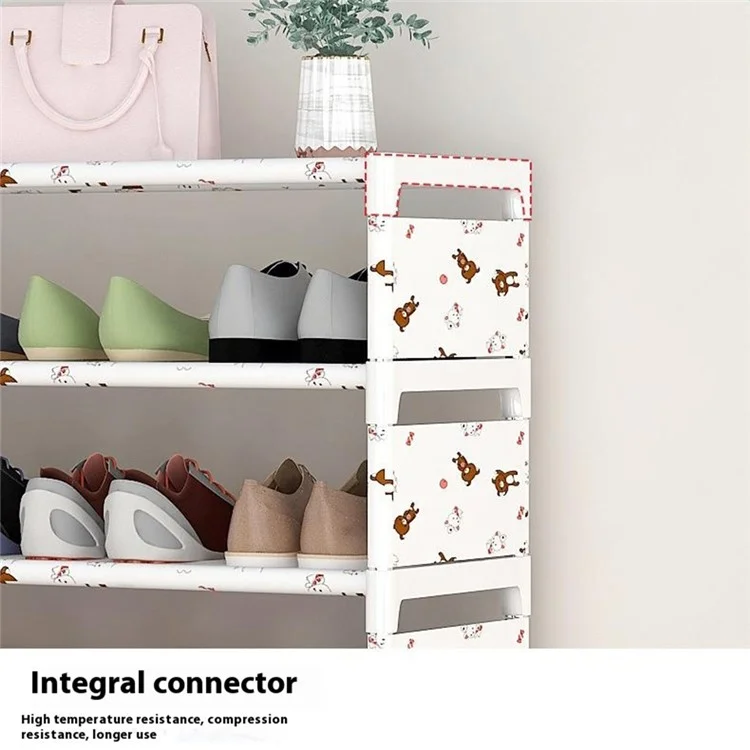 4 Layers Space Saving Shoe Rack Shoe Storage Organizer Shelf for Apartment Entryway, 54 x 26 x 55cm - Grey