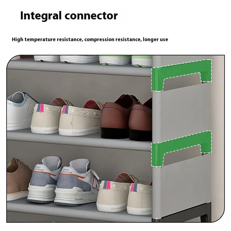 5 Layers Space Saving Shoe Rack Shoe Storage Organizer Shelf for Apartment Entryway, 54 x 26 x 72cm - Grey