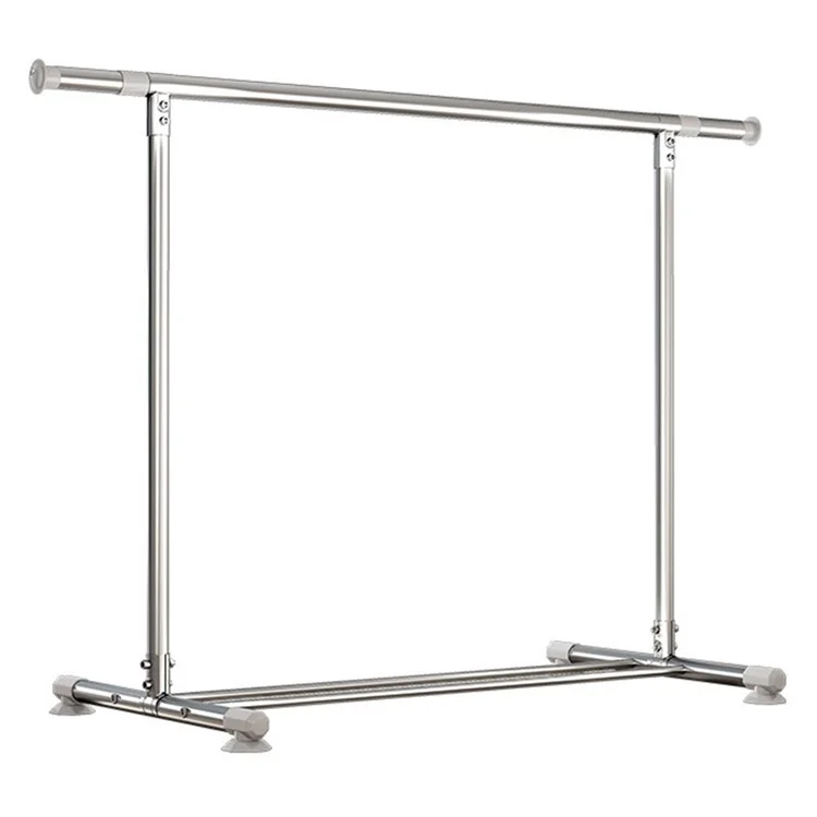KC06A Rack de séchage réglable en acier inoxydable Sèche-linge pliable et extensible Barre unique 2,0 m x 1,3 m avec étagère à chaussures