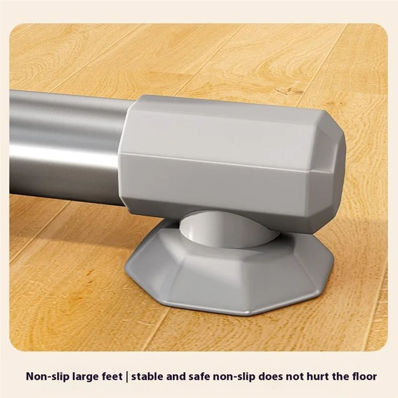 KC07B Adjustable Stainless Steel Clothes Drying Rack Foldable Extendable Single Rod Hanger 2.4m x 1.6m with Shoe Shelf