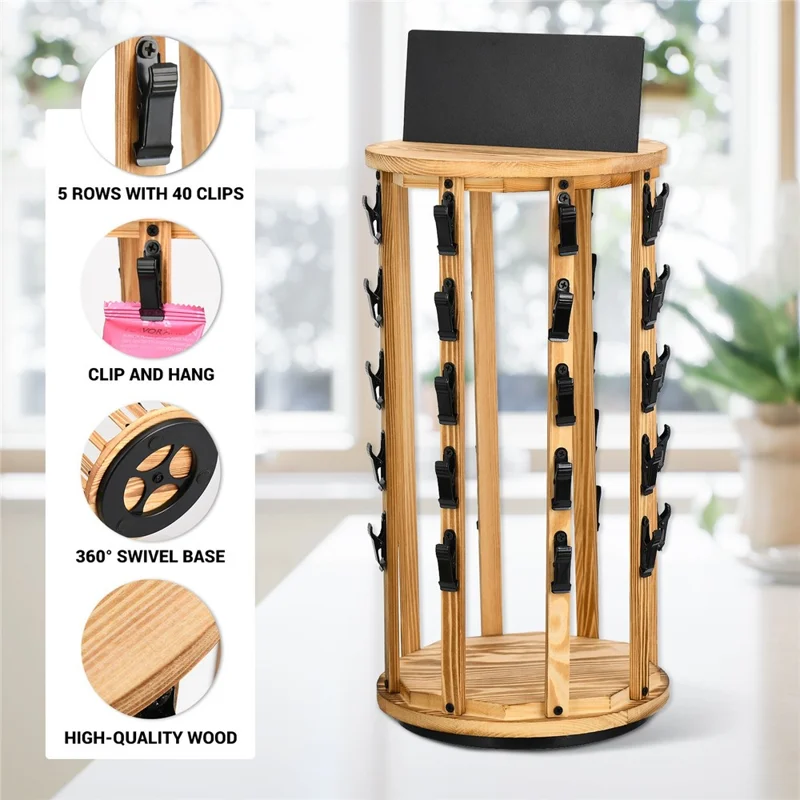 Rotating Snack Display Stand with Blackboard Countertop Organizer for Chips  /  Candies  /  Convenience Stores
