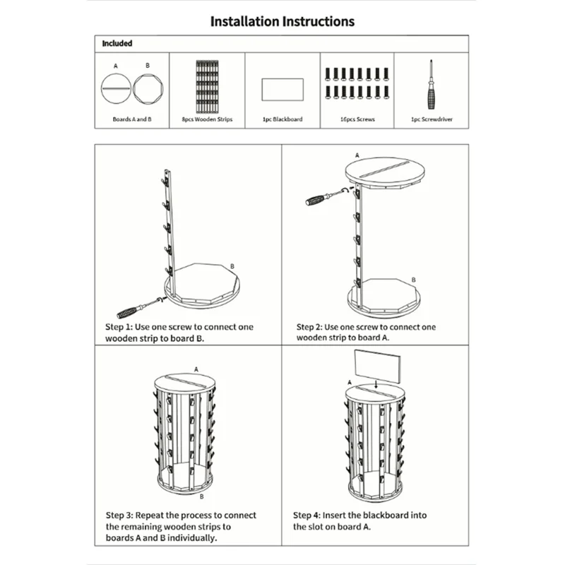 Rotating Snack Display Stand with Blackboard Countertop Organizer for Chips  /  Candies  /  Convenience Stores
