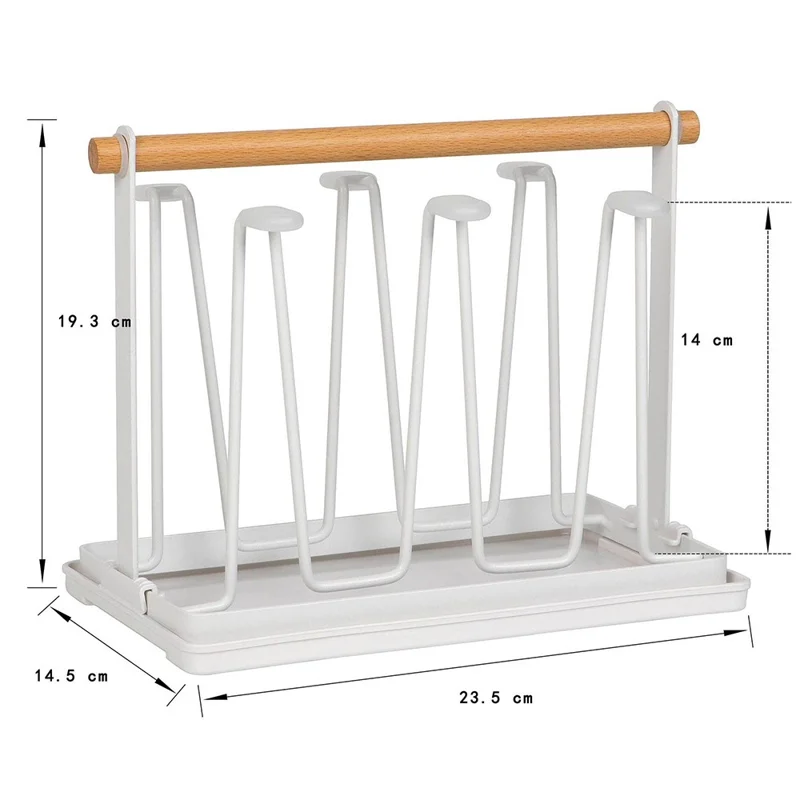Iron Kitchen Cup Holder Rack Drainer Stand Mug Wine Glasses Countertop Organizer Storage Shelf