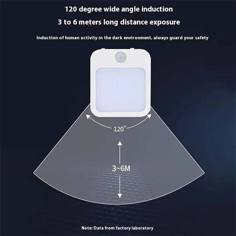 Motion Sensor Night Light Plug-In Warm White LED Stepless Dimmable Light for Bedroom Hallway Bathroom - EU Plug
