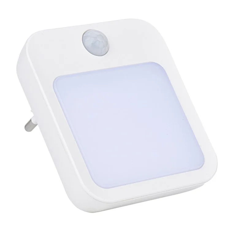 Motion Sensor Night Light Plug-In Warm White LED Stepless Dimmable Light for Bedroom Hallway Bathroom - EU Plug