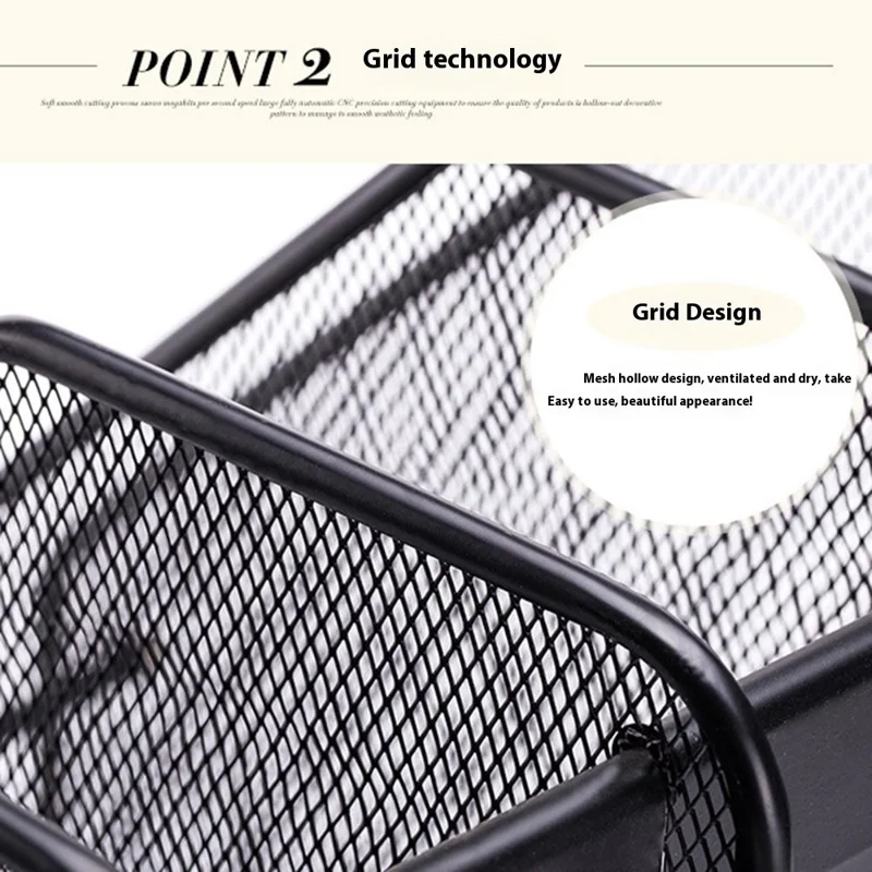 5 Compartment Desk Organizer Magazine Holder Wire Mesh File Sorter Document Rack for Office Home - Black