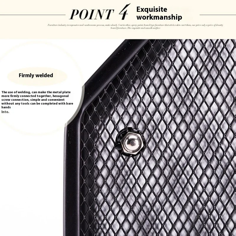 5 Compartment Desk Organizer Magazine Holder Wire Mesh File Sorter Document Rack for Office Home - Black