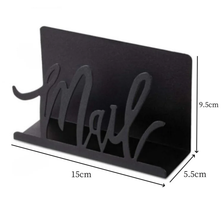 Organizador de Correo de Metal con Corte Mate Negro de 2 Piezas, Soporte de Almacenamiento de Archivos de Oficina con Ranura Individual para Cartas