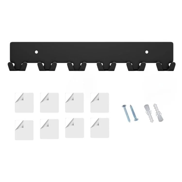 YH015-1 1 Set Key Holder Wall Mount Metal Rack 6 Double Prong Hooks Hallway Key Organizer Hanger