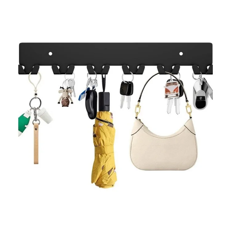 YH015-1 1 Set Key Holder Wall Mount Metal Rack 6 Double Prong Hooks Hallway Key Organizer Hanger