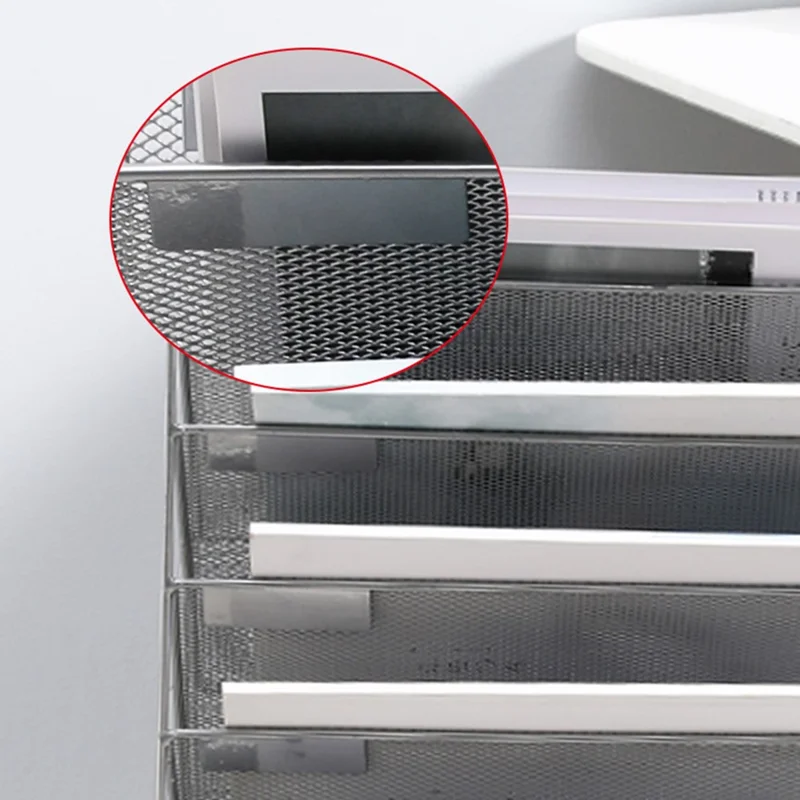Metal Wall Mount 11-Tier File Organizer Office Supplies Holder Magazine Rack for Document Storage - Black