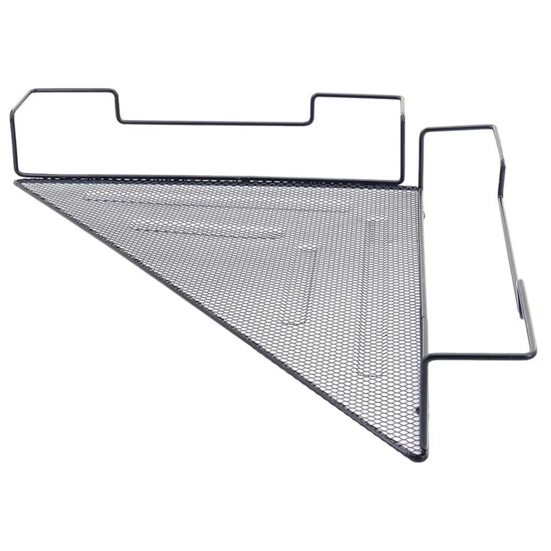 Office Corner Shelf Triangle Metal Wall Mounted Flower Rack Desk Organizer Storage Hanging Shelf For Workspace - Black