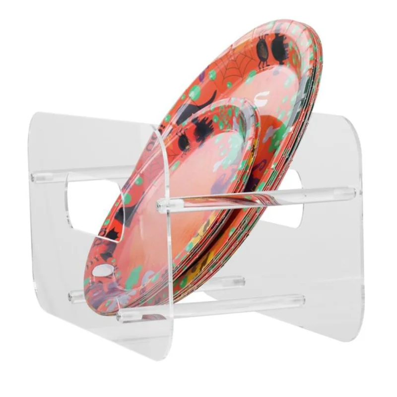 Acrylic Plate Display Stand Dish Storage Organizer Rack Multi Purpose Book Photo Frame Holder