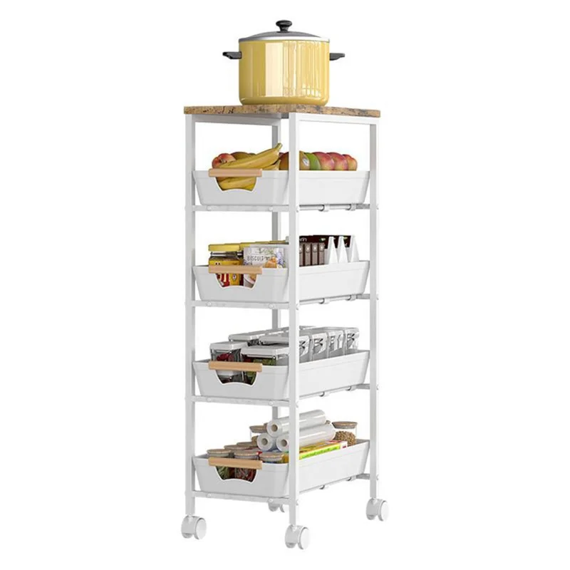 Multi-Layer Slim Storage Cart Home Kitchen Living Room Balcony Organizer Drawer Trolley, 32x38x81.5cm