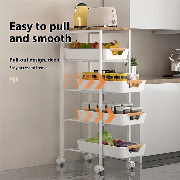 Multi-Layer Slim Storage Cart Home Kitchen Living Room Balcony Organizer Drawer Trolley, 20x38x81.5cm