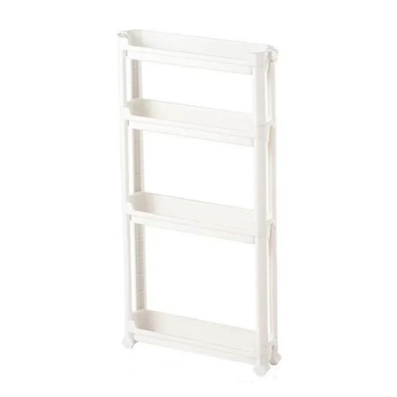 4-Tier Bathroom Door Gap Narrow Space Storage Rack 9.5cm Ultra Slim Space Saving Organizer Shelf