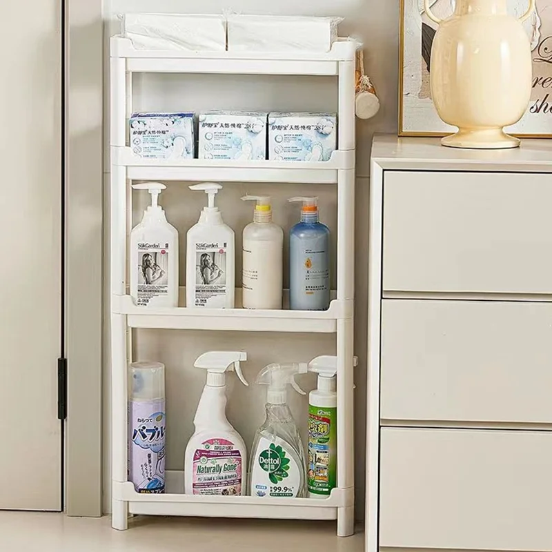 8-Tier Bathroom Door Gap Narrow Space Storage Rack 9.5cm Ultra Slim Space Saving Organizer Shelf
