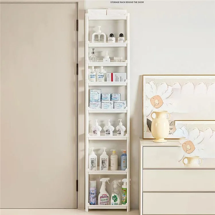 Estantería de almacenamiento de espacio estrecho de 8 niveles para la puerta del baño de 11,5 cm Organizador de estantería ahorradora de espacio