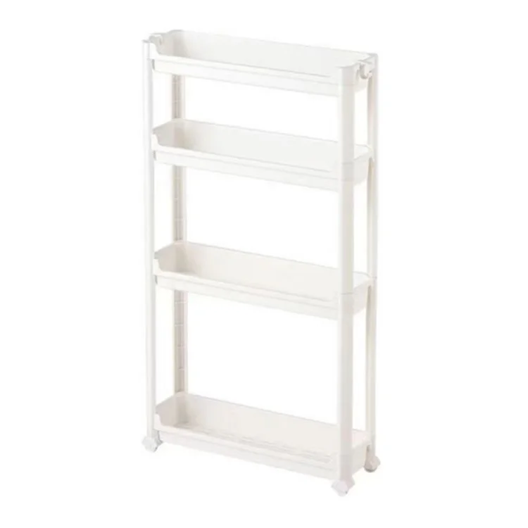 Estantería de 4 niveles para puerta de baño, organizador slim de 13,5 cm para espacios estrechos