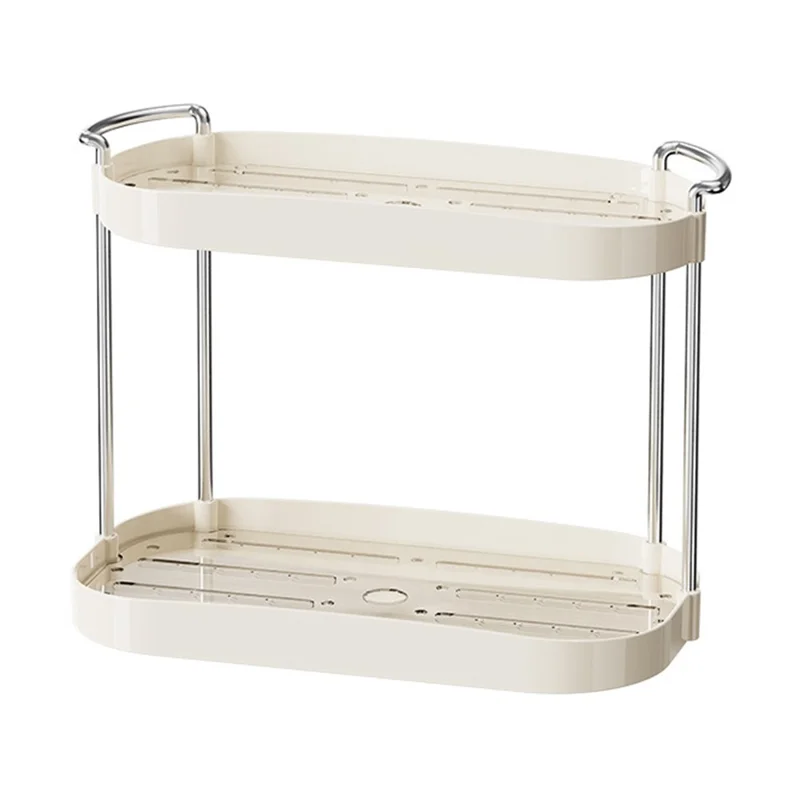 Desktop Cup Organizer Double Layer Draining Rack Glasses Mugs Holder Storage Shelf