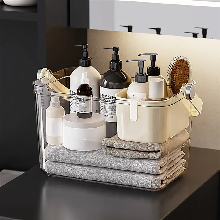 Organisateur de Toilette de Douche Portable avec Panier Intérieur - Rangement Essentiel pour Accessoires de Bain