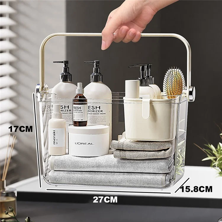 Organisateur de Toilette de Douche Portable avec Panier Intérieur - Rangement Essentiel pour Accessoires de Bain