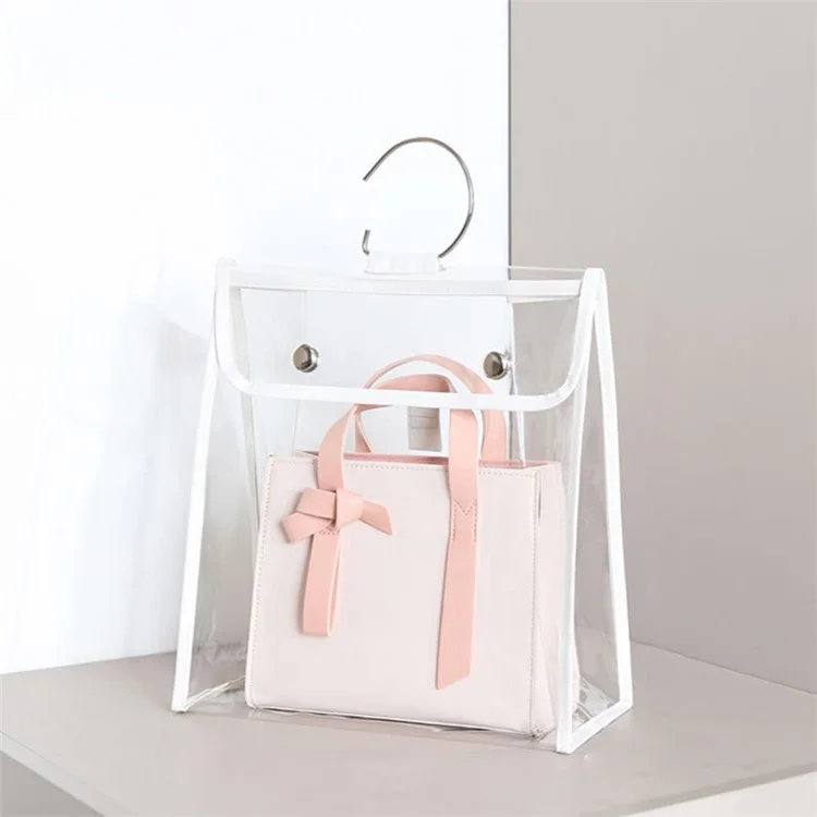 TB-0395 Transparent PVC Tote Bag Waterproof Handbag Storage Bag, Size: M - Transparent/White Edge