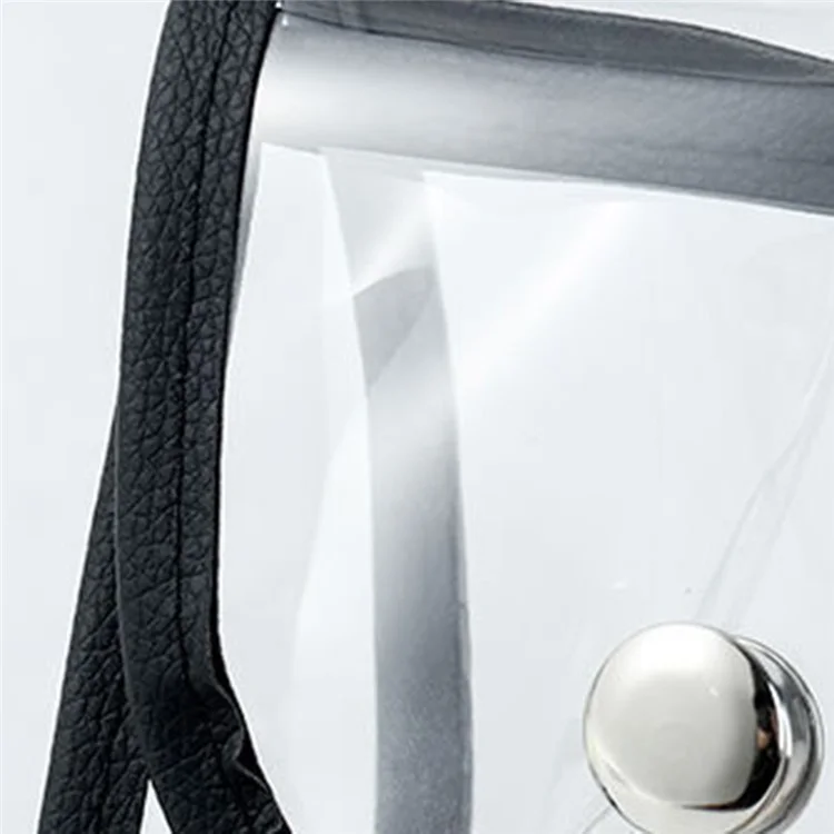 TB-0395 Transparent PVC Tote Bag Waterproof Handbag Storage Bag, Size: M - Transparent/White Edge