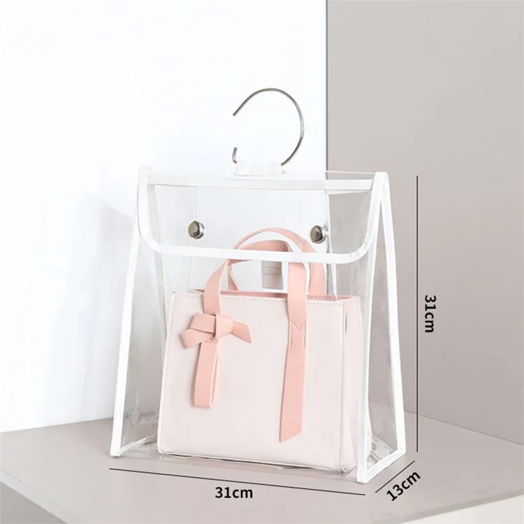 TB-0395 Transparent PVC Tote Bag Waterproof Handbag Storage Bag, Size: M - Transparent/White Edge