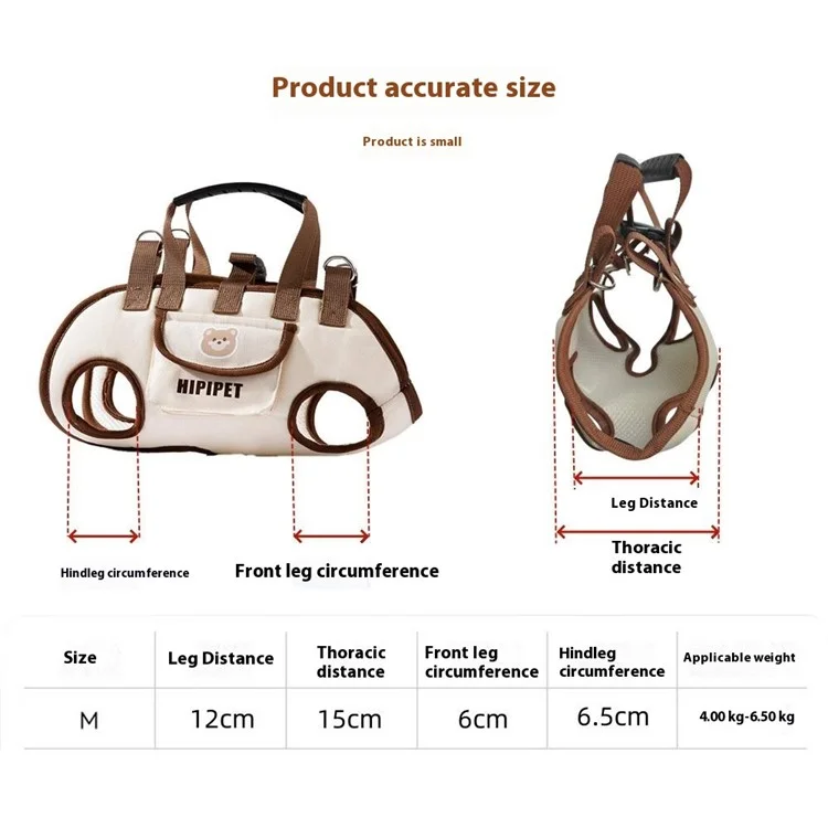 Borsa Trasportino Taglia M per Cani da 4-6,5 Kg, Tracolla Porta Animali Traspirante e Portatile con Impugnatura a Spalla