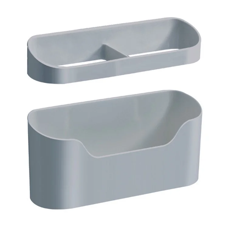 Dual Layer Wall Mounted Umbrella Stand for Home Entrance Drainage Rack Space Saving Storage Rack - Grey