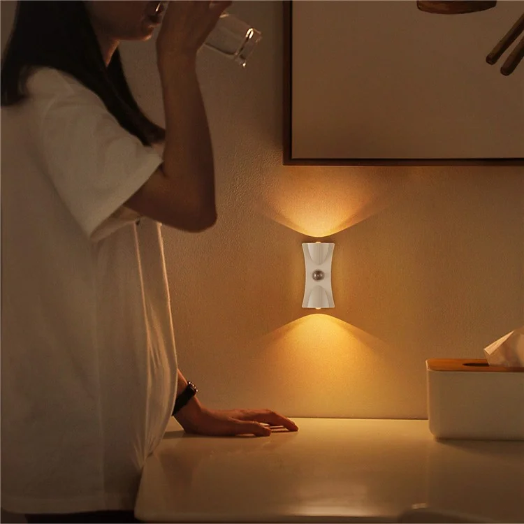 SWL001 Wireless Wall Light Motion Sensor Stair Light Magnetic Reading Lamp for Bedroom Living Room - Black