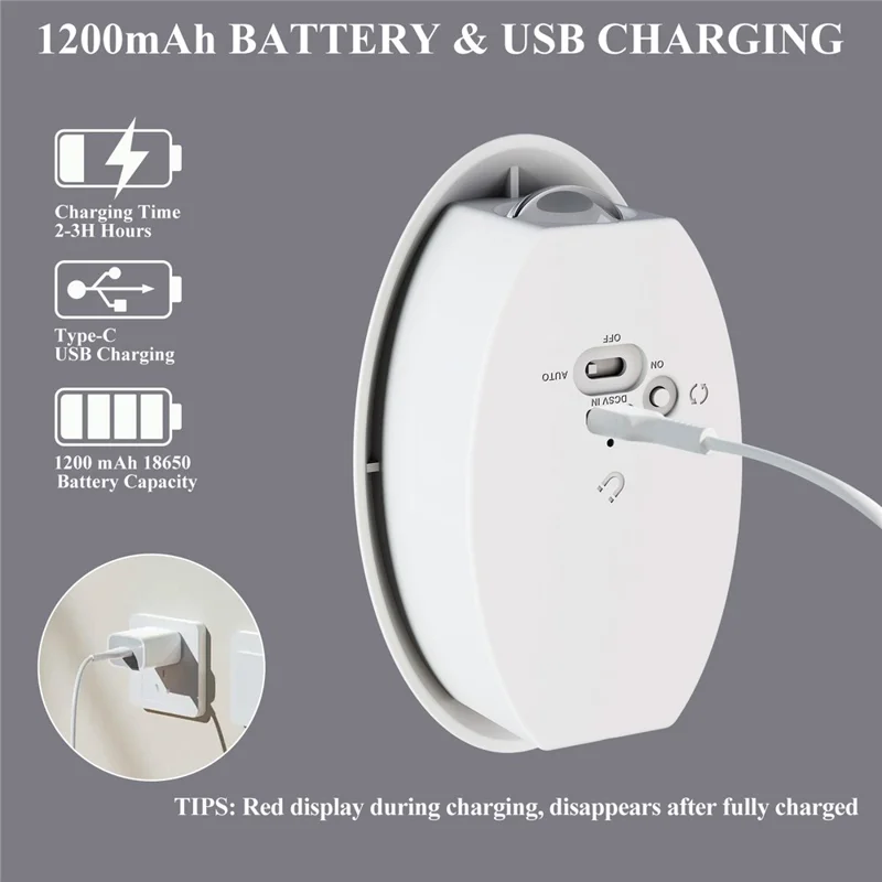 SWL002 Wireless LED Night Light No Drilling 3 Color Temperatures Motion Sensor Rechargeable Lamp for Staircase - White