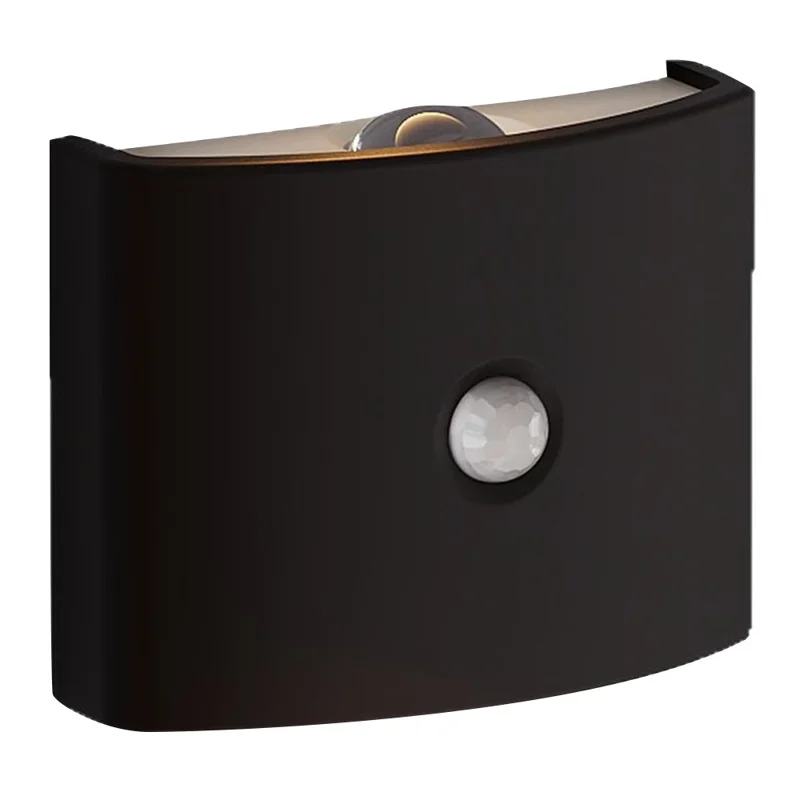 SWL003 No Drilling Wireless Magnetic Wall Light Motion Sensor Night Lamp for Bedroom / Stairs - Black