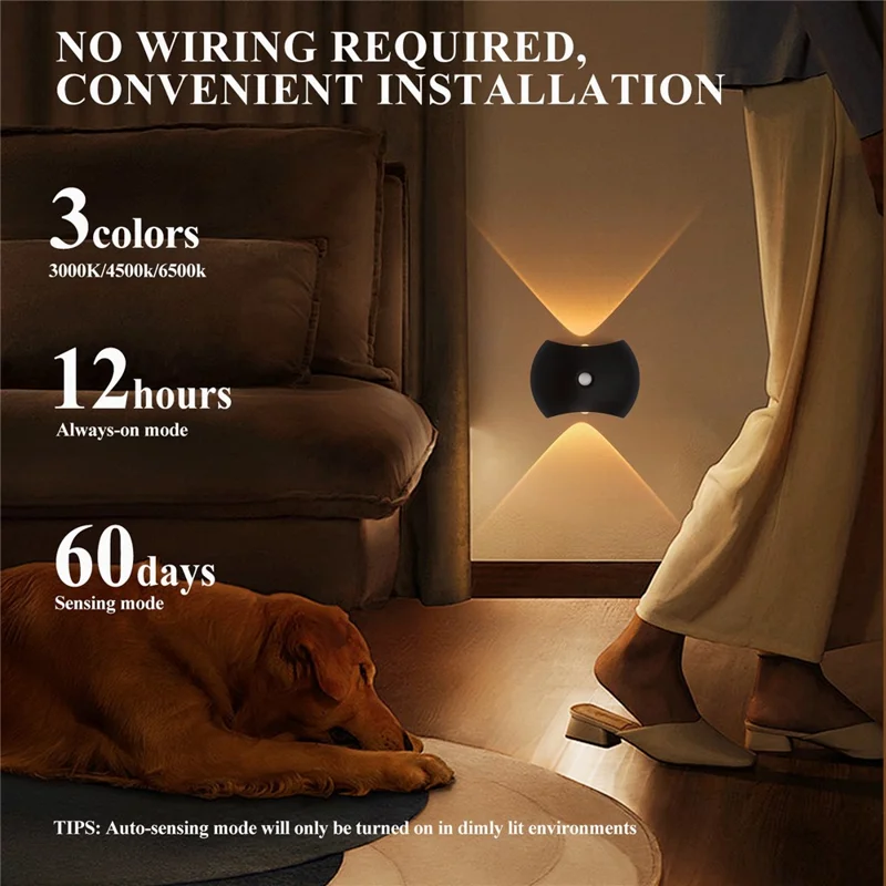 SWL005 Magnetic Rechargeable LED Wall Light No Drilling Motion Sensor Minimalist Stair Lamp - White