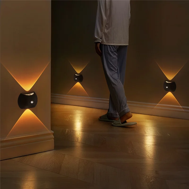 SWL005 Magnetic Rechargeable LED Wall Light No Drilling Motion Sensor Minimalist Stair Lamp - White