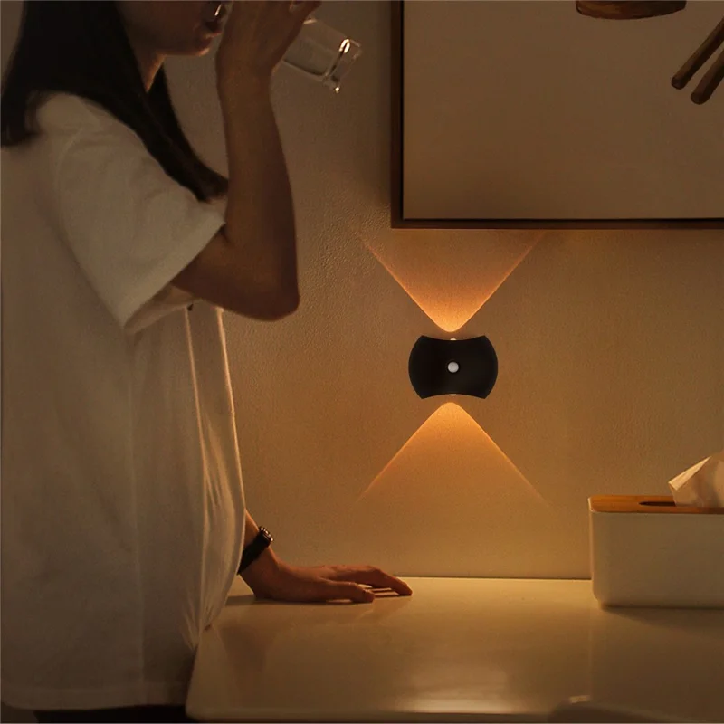 SWL005 Magnetic Rechargeable LED Wall Light No Drilling Motion Sensor Minimalist Stair Lamp - White