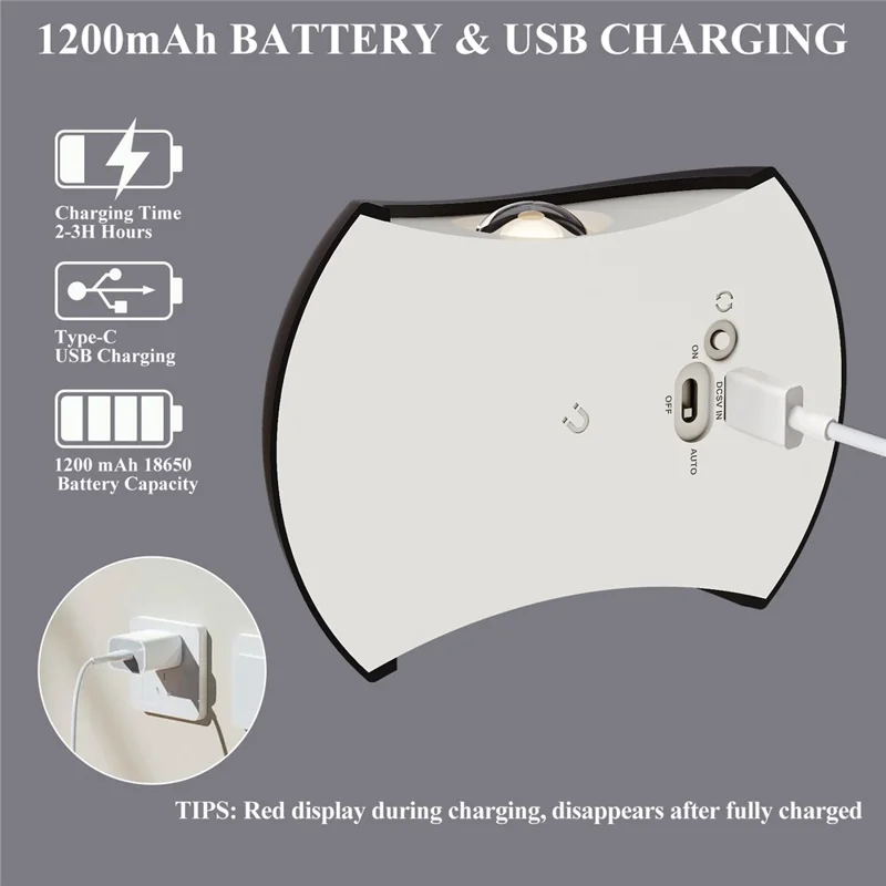 SWL005 Magnetic Rechargeable LED Wall Light No Drilling Motion Sensor Minimalist Stair Lamp - White