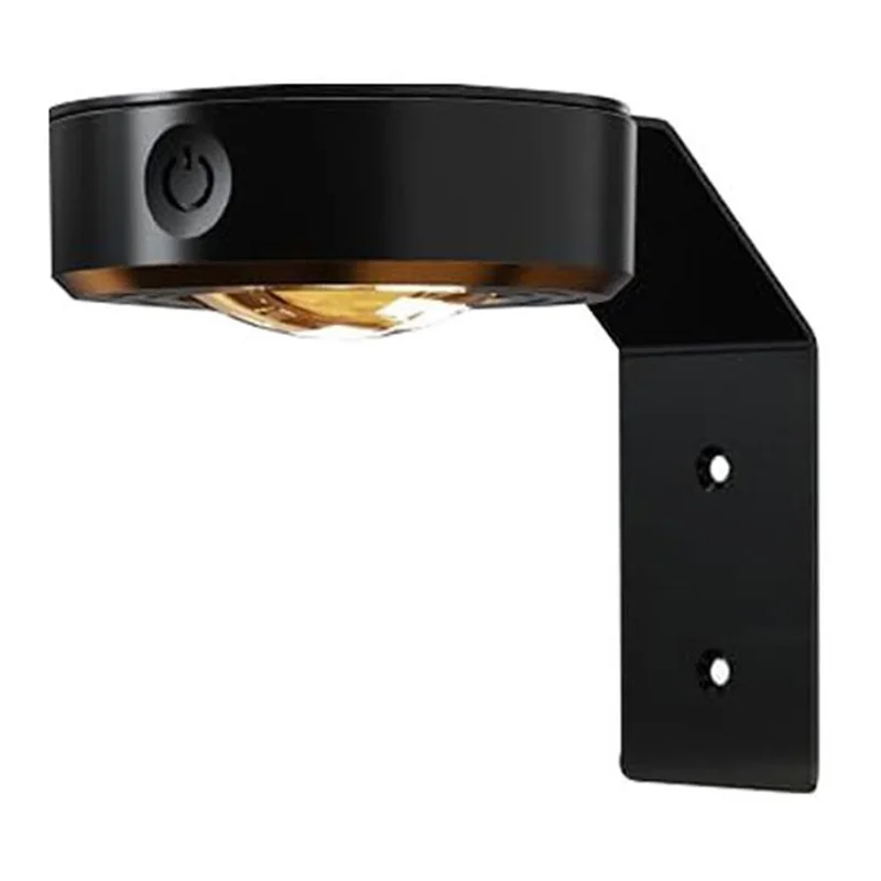 3Pcs Circular Lens Oil Painting Light Remote Control RGB Ambiance Cabinet Lamp with Timer - Black