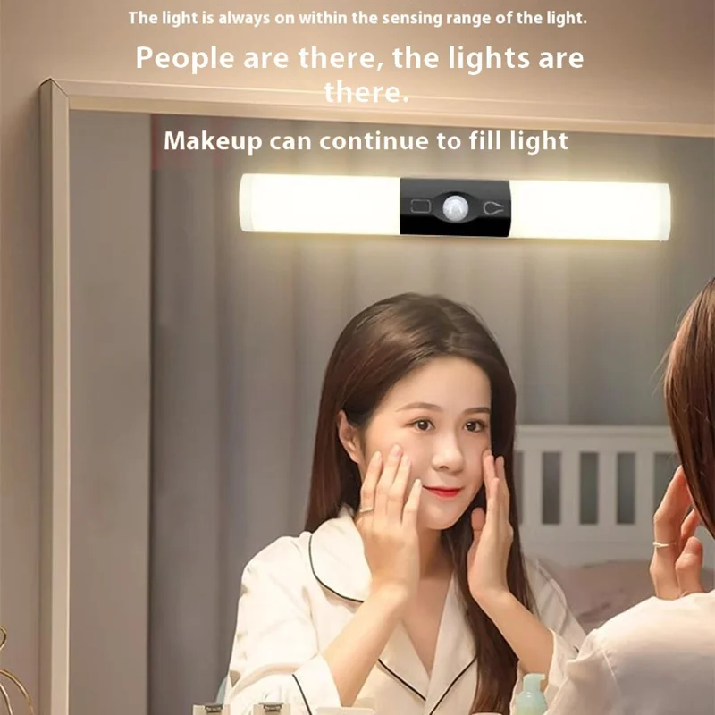 Motion Sensor Night Light 3 Color Temperatures Rechargeable Smart Bedside Wardrobe Hallway Lamp