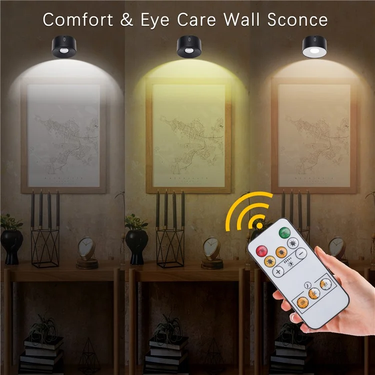 Magnetic Wall Picture Light 3 Color Temperatures Adjustable LED Spotlight for Artwork Display
