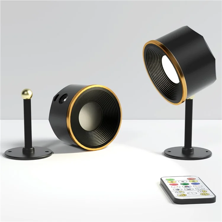RGB Magnetic Picture Light with Remote Control 360 Degree Rotatable LED Spotlight for Artwork Display - Black