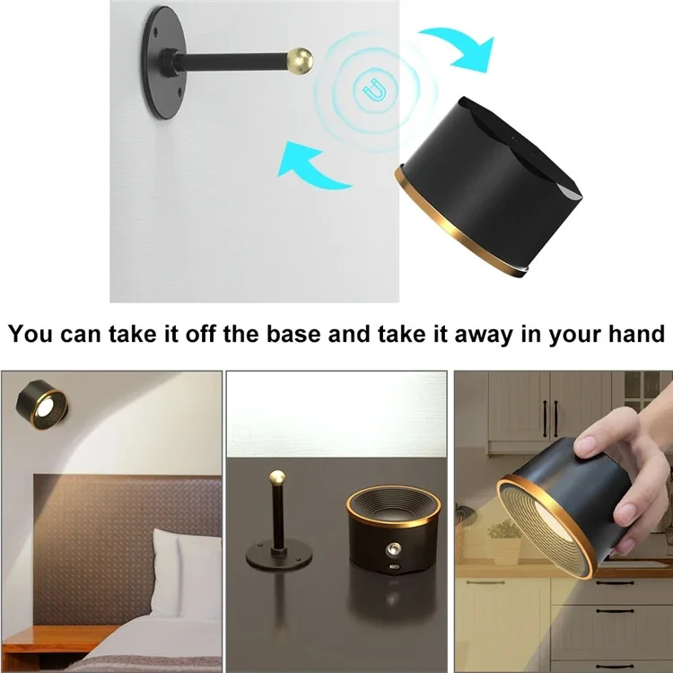 RGB Magnetic Picture Light with Remote Control 360 Degree Rotatable LED Spotlight for Artwork Display - Black